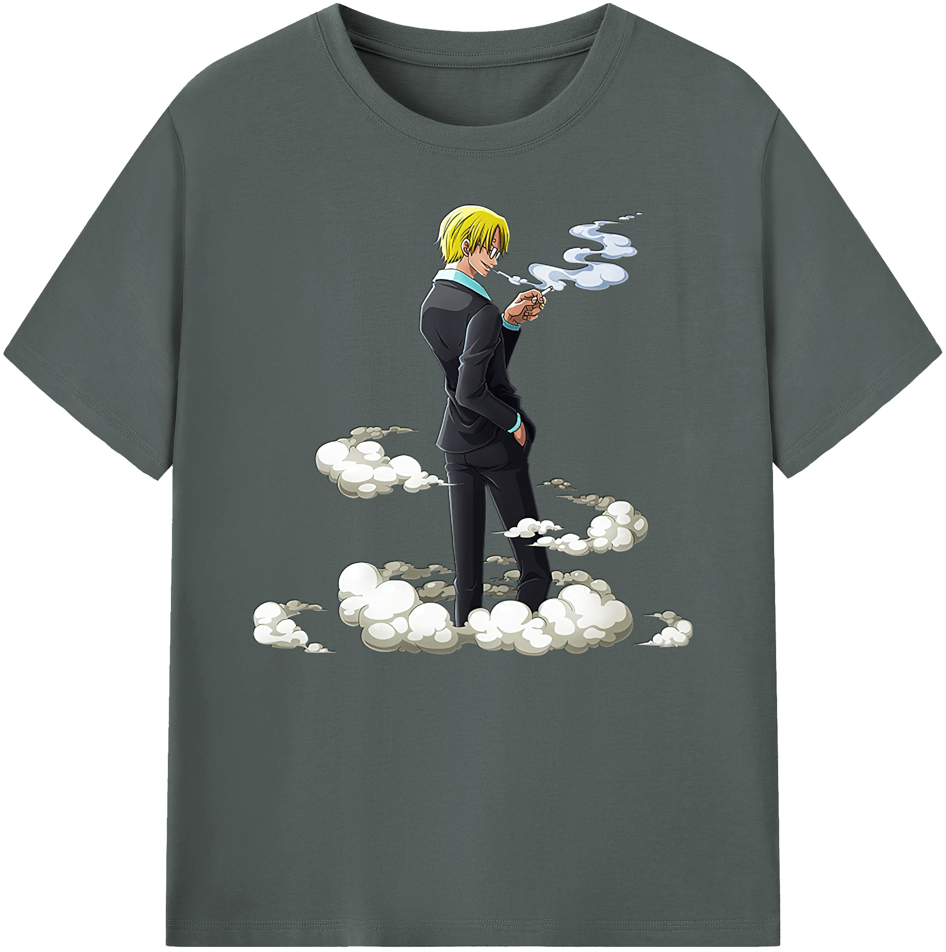 （画像用） ワンピース サンジ ONE PIECE Sanji 綿100％ メンズ半袖Tシャツ｜肌触りやわらか＆通気性